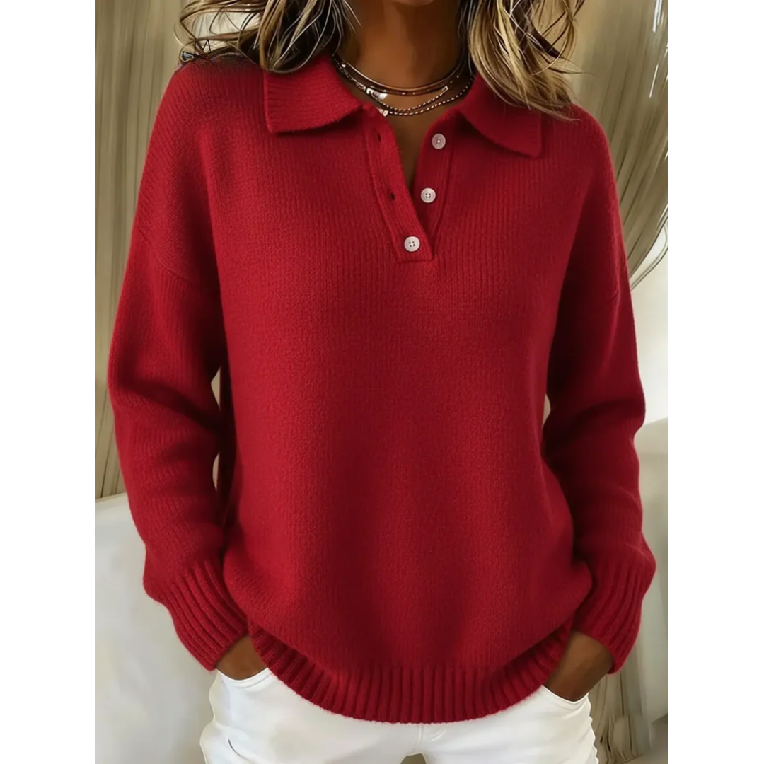 Trui met Polokraag - Rood