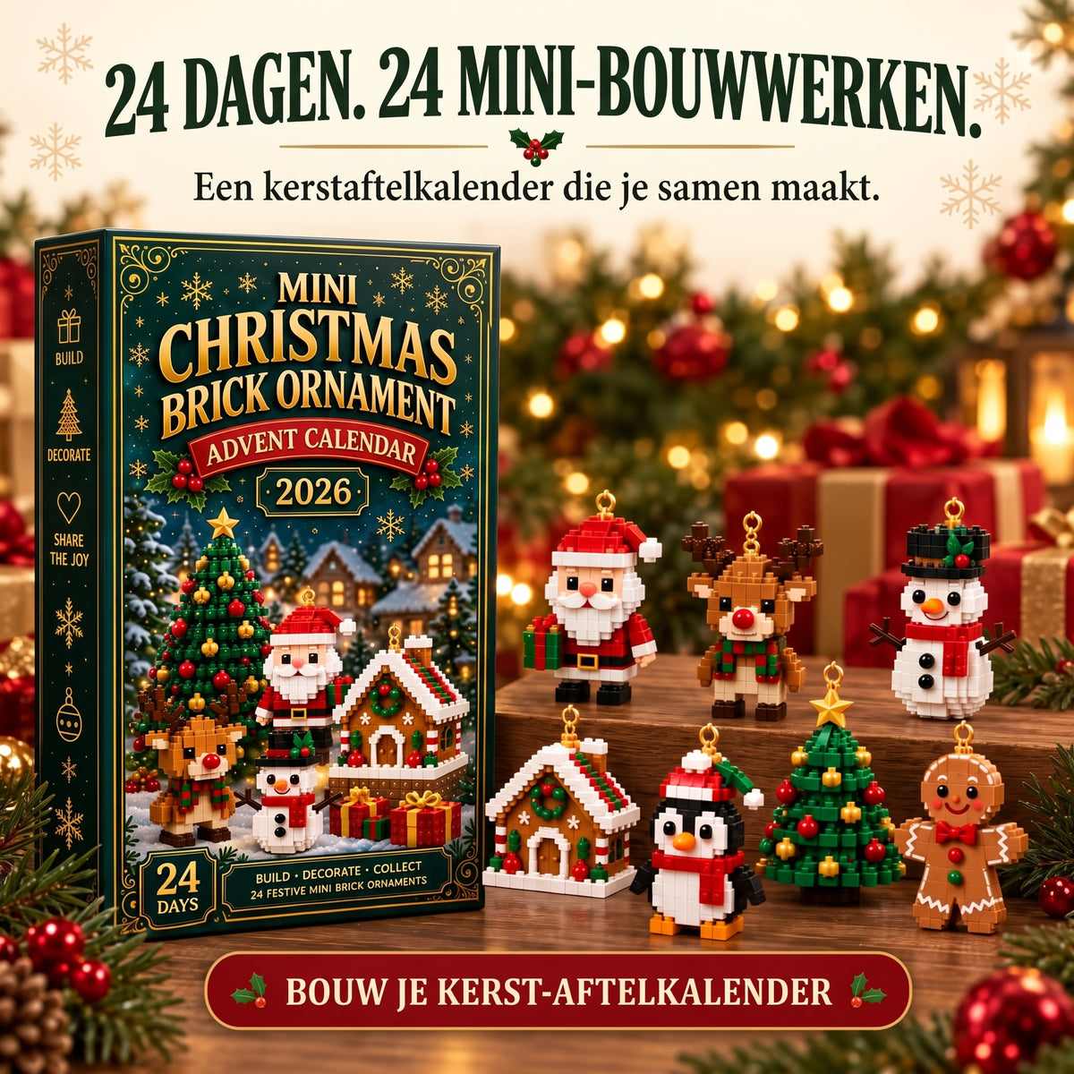 Adventskalender met 24 Mini Bouwsets