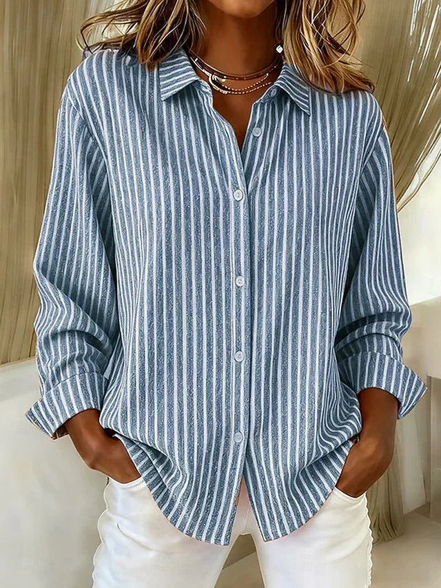 Streepblouse - Blauw