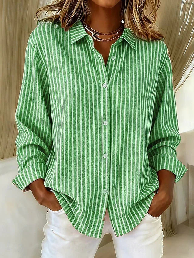 Streepblouse - Groen