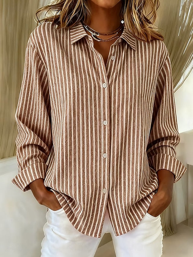 Streepblouse - Kaki