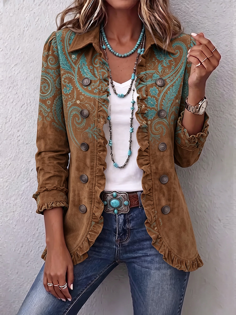 Paisley Jasje in Bruin met Volants