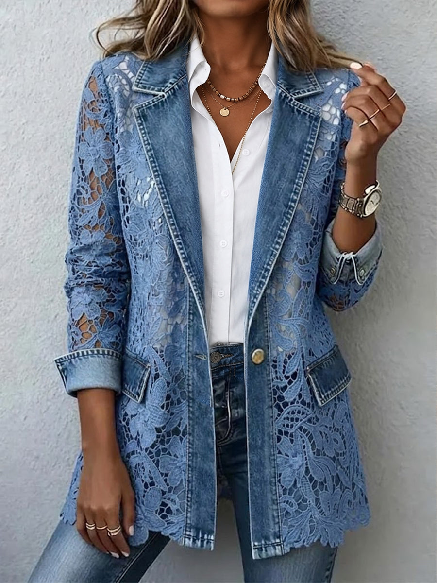 Blazer met Bloemenkant