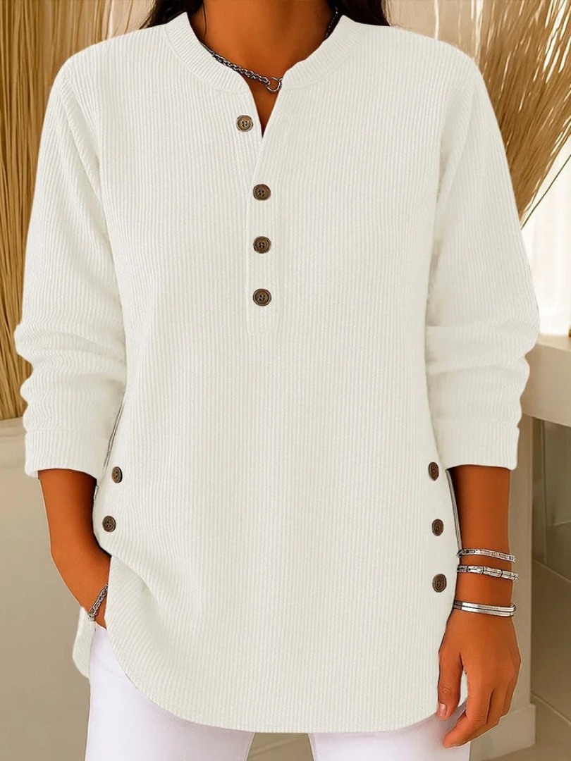 Henley Tuniek met Knopen - Wit