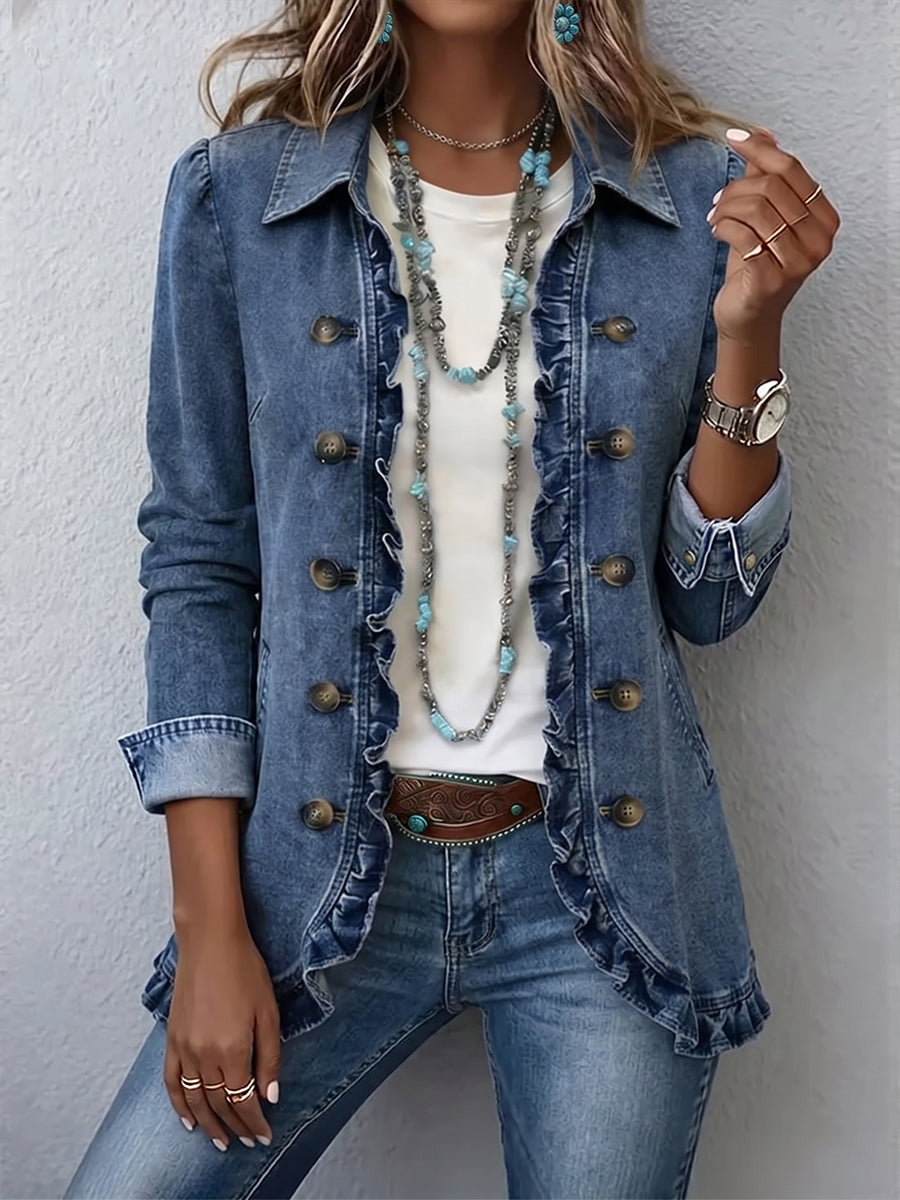 Jasje met Volant-bies - Blauw