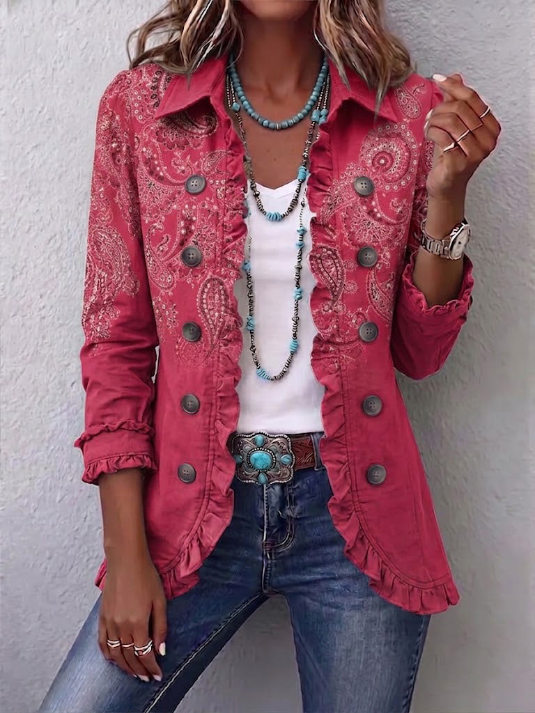 Paisley Jasje in Roze met Volants